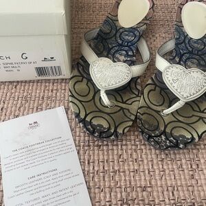 Coach White Sandals Slip-On Style